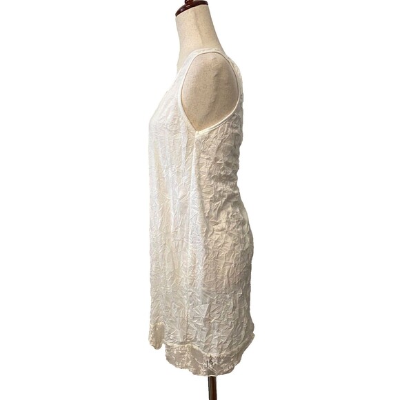 SURREALIST Women's L Slip Dress Tunic Tank Lacey USA Made Boho Chic Y2K Ivory - Picture 4 of 8